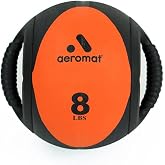 AEROMAT Dual Grip Power Medicine Balls for Abdominal Training and Rotational Movements - 9" Diameter - Weights Color-Coded