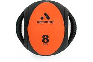 Aeromat Dual Grip Power Medicine Balls for Abdominal Training and Rotational Movements - 9" Diameter - Weights Color-Coded