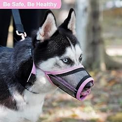 LUCKYPAW Dog Muzzle, Mesh Muzzle for Small Medium