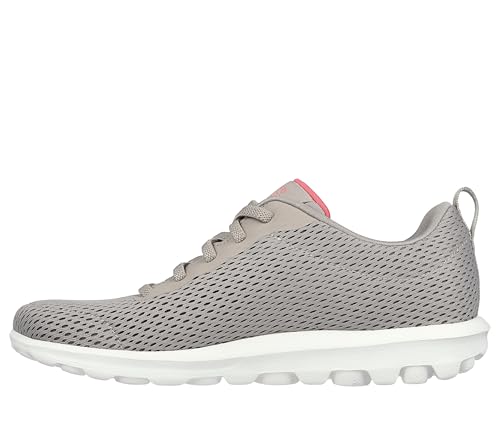 Skechers Womens GO Walk Travel - Fun Journey Taupe Coral Walking Shoes, 5 UK 4