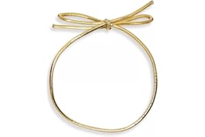 WILD GREEN HORSE WGH Metallic Stretch Loops with Pre-Tied Bows | USE: Small Earing Box 2x3x2in | Elastic Cord Ribbon, Gift Box Bows, Elastic Ribbon String for Gifts, Box, Craft, Bags | Pack 50 Units (6", Gold)