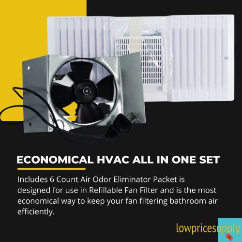 CA90 Ductless Exhaust Fan Grille Louver, Motor And Unscented Filter