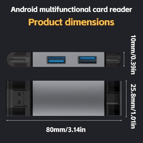 SD Kartenleser, USB 3.0 USB C Stecker Kartenlesegerät, Aluminium OTG Adapter SD Card Reader Speicherkartenleser für SD/Micro SD/TF/SDHC/SDXC