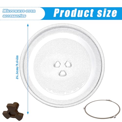 WIYETY Universal Drehteller für Mikrowelle Mikrowellenteller Glas Glasdrehteller mit TellerhalterMikrowelle, MikrowelleGlasplatte Drehteller Drehscheibe Teller Glasteller für Mikrowellen (Round frame) thumbnail 2