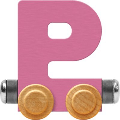 Maple Landmark NameTrain Pastel Letter Car P - Made in USA (Pink)