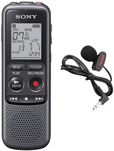 Sony Digital Voice Recorder ICD-PX Sequence, with Constructed-in Mic and USB, 4GB Reminiscence, Noise Lower for Noise-Free Recordings, Contains A NeeGo Lavalier Lapel Mic