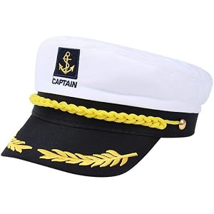 Yacht Captain Hat for Women Men Sailor Hat for Halloween Cosplay Costume