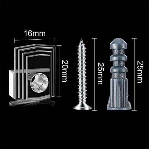 Tatuo 20 Sets of Mirror Holder Clips Kit, Clear Plastic Mirror Mounting