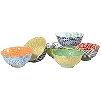 Certified International Large Cereal, Soup, or Pasta Bowls, Chelsea Collection, 6.1 Inch, Set of 6 Assorted Designs