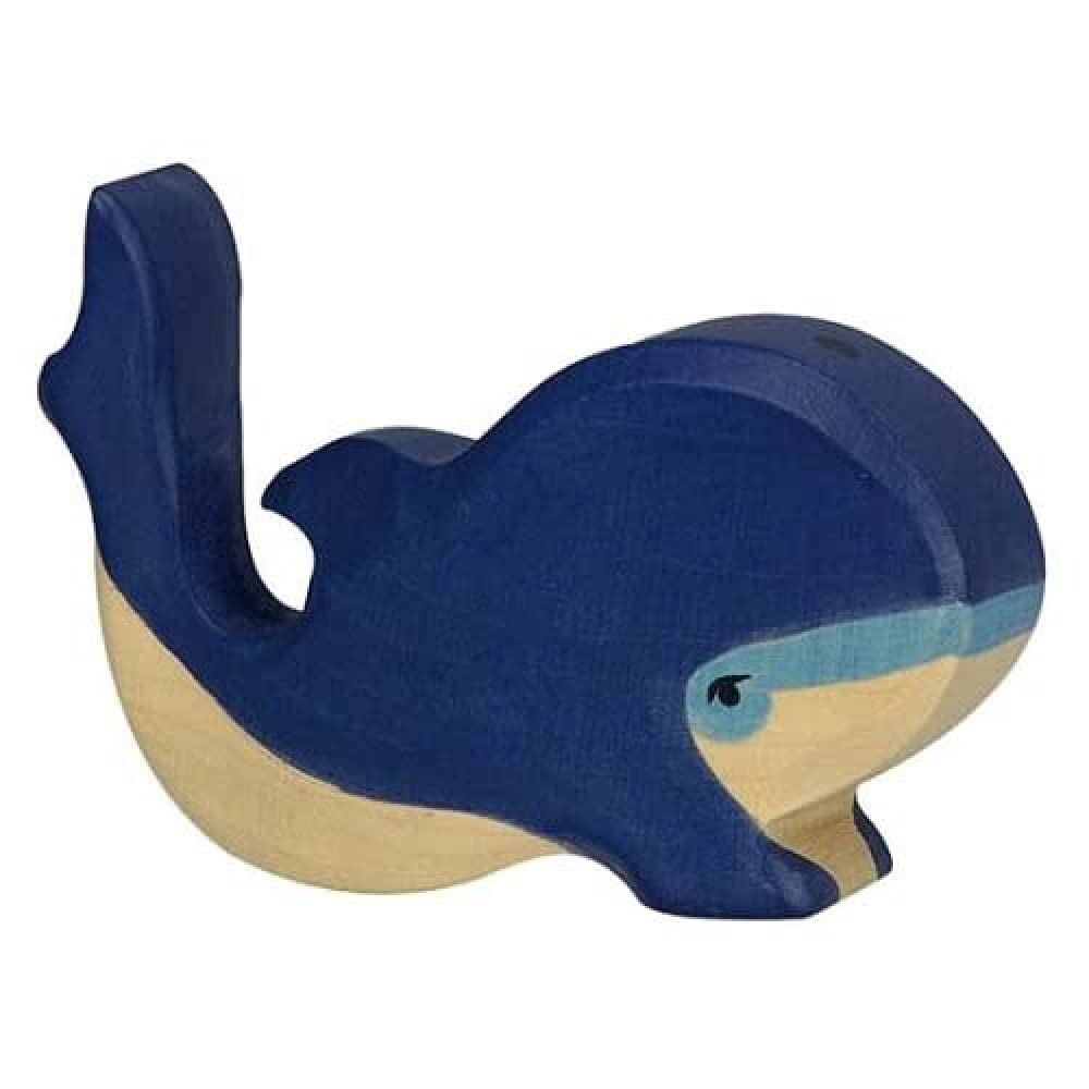 Holztiger Whale Wooden Figure (Small, Blue)
