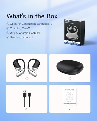 Ultra Open Ear Headphones,Over Ear Bone Conduction Earbuds with Ergonomic Earhook,Bluetooth Headphones 6.1 with Digital Display,60H Playtime,IP55 Waterproof, Comfort for Cycling,Running,Workout