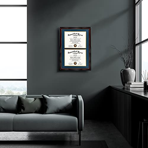 GraduationMall 14x20 Double Diploma Frame, Display 8.5x11 Certificate