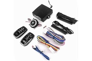 HUAJUN Passive Keyless Entry System for DC12V Universal Cars, PKE Engine Starter Push Button Vehicles Start/Stop Kit Safe Loc