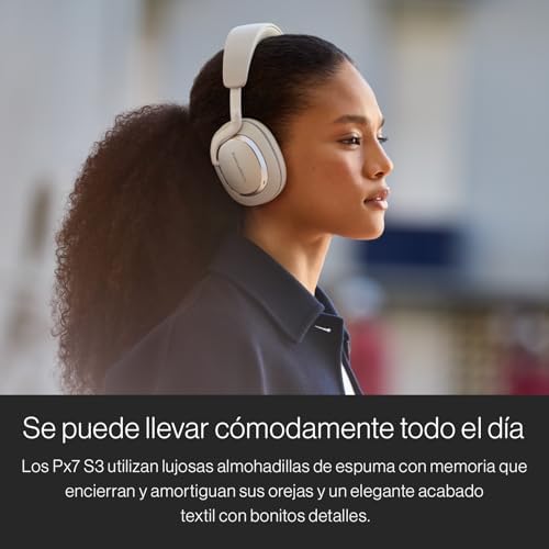 Auscultadores Bluetooth over-ear Px7 S3, cancelamento de ruído, som de alta resolução, aptX lossless, reprodução de 30 horas, 8 microfones, carregamento rápido - preto antracite