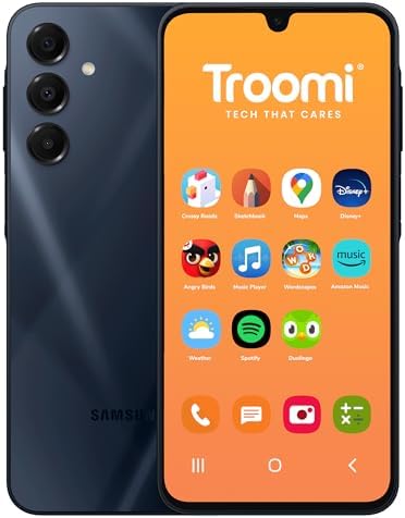 Phone for Kids and Teens – Galaxy A16 – Parental Controls, GPS Tracking, Text Monitoring & Content Filtering, 10,000+ Apps – Monthly Service and Activation with Troomi Required
