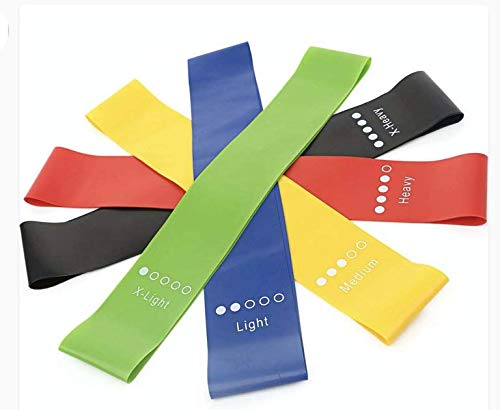 Exercise Resistance bands. Skin friendly loop bands. 1 set of 5 with 5 different resistance levels.