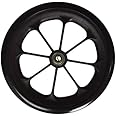 Healthline 8 inch by 1 inch Replacement Wheels for Wheelchairs Solid Flat Free Caster, Black (1)