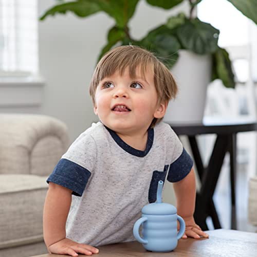 Cute 21 Silicone Straw Sippy Cup with Stopper 5.4 OZ Spillproof