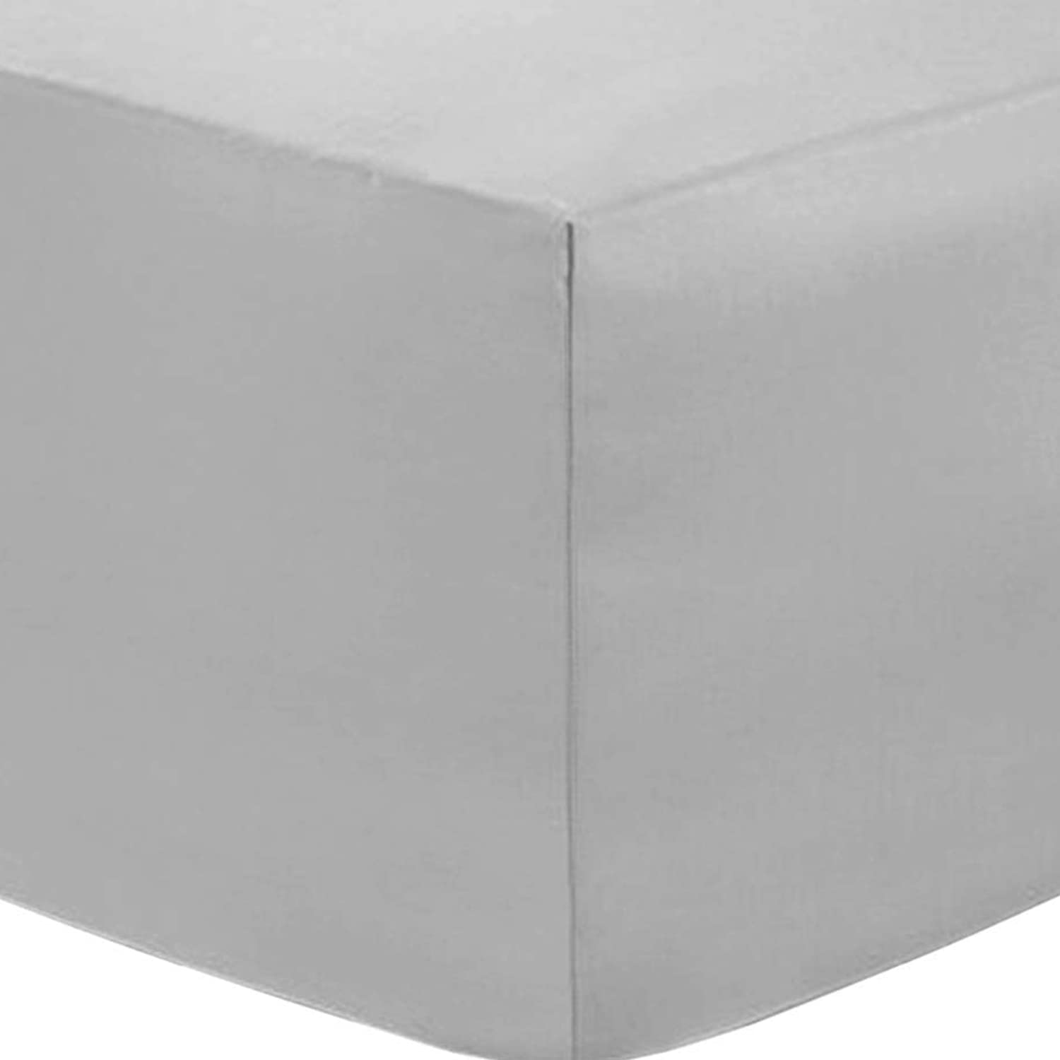 DTEX HOMES Polycotton Fitted sheets Ultra Soft 12”/30cm Bed Sheets, Silver-Single