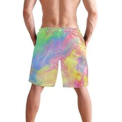 Men's Summer Cool Swim Trunks Quick Dry Abstract