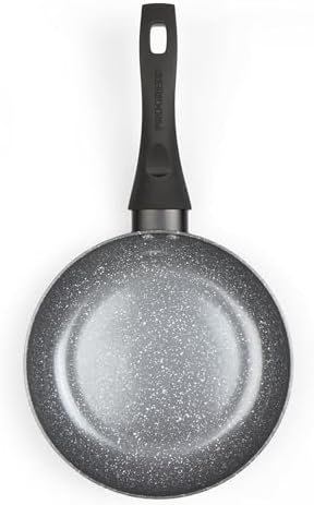 BW12901EU7 Sartén de cerámica de mármol de 20 cm – Sartén antiadherente de omelette/huevo con revestimiento de cerámica de mármol metálico, apto para inducción