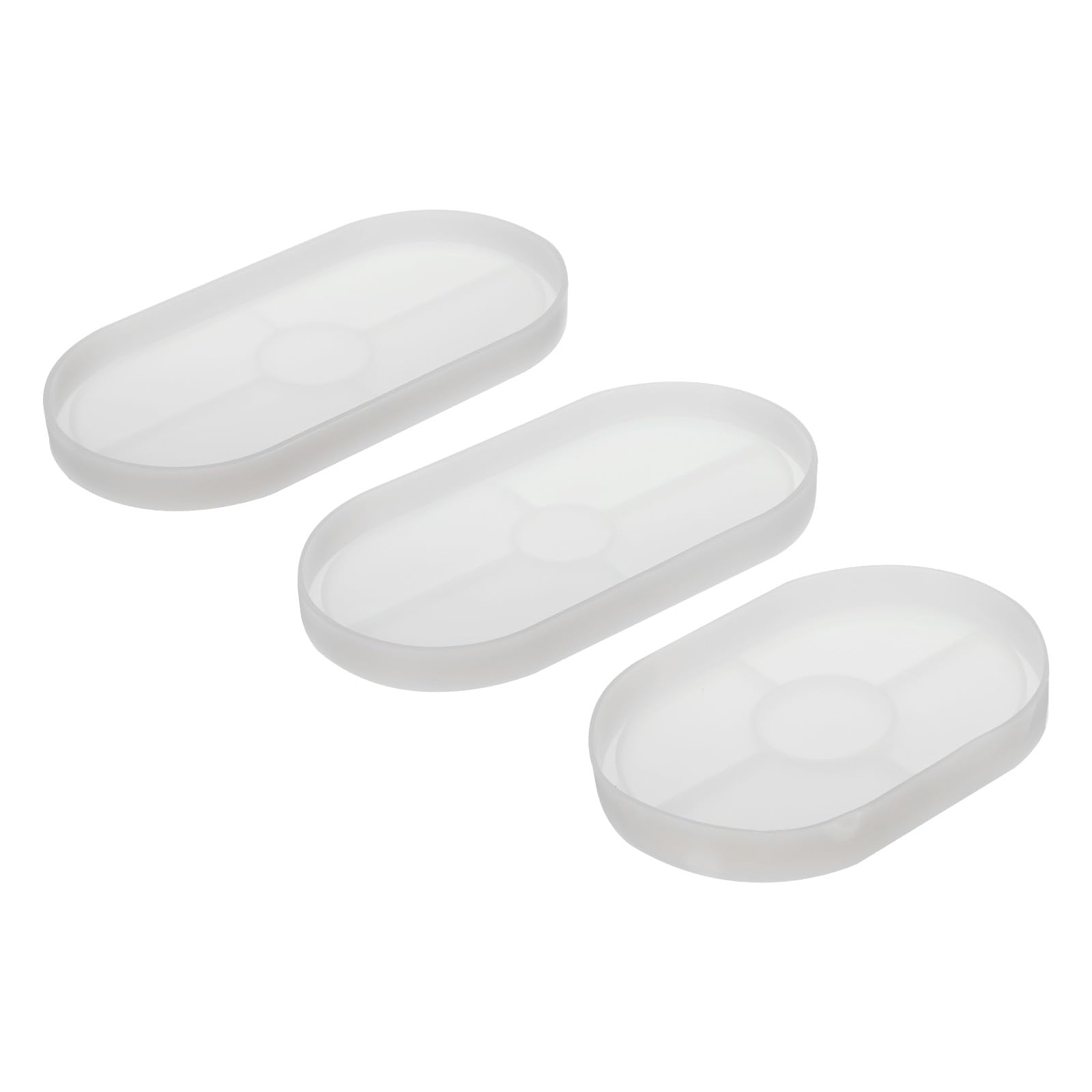 PATIKIL Silicone Coaster Mould, 3 Pack Oval DIY Tray Dish Mould Jewelry Trinket Storage Plate Mould Planter Tray Mould for Office Home Decor
