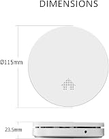 ELRO FS4610 Ultra-Slim Smoke Detector 10-Year Battery Q Label White view 2