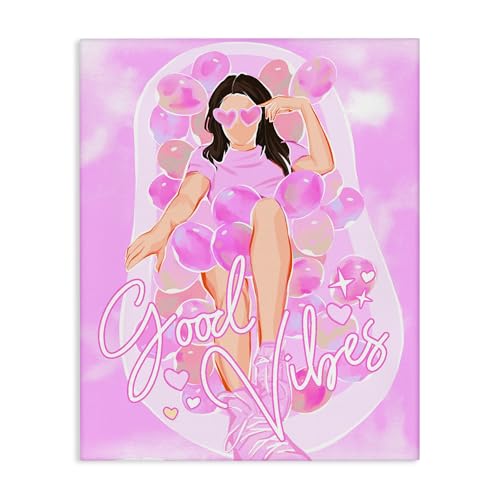Stupell Industries Good Vibes Glam Bath Canvas Wall Art, design by Ziwei Li, 30…