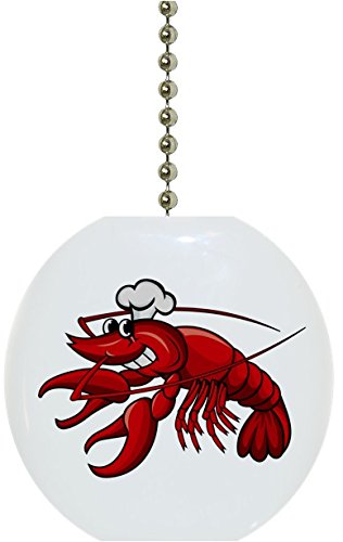 Lobster Chef Solid Ceramic Fan Pull