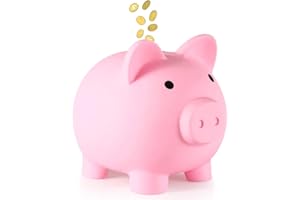 Piggy Bank, Cute Coin Cash Money Bank,Money Box Keepsake Decor,Fun Gift for Kids and Adults(Pink)