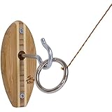 Tiki Toss Hook and Ring Toss Game Short Board Edition - 100% Bamboo Party Game for Indoor or Outdoor Family Fun (All Parts Included)