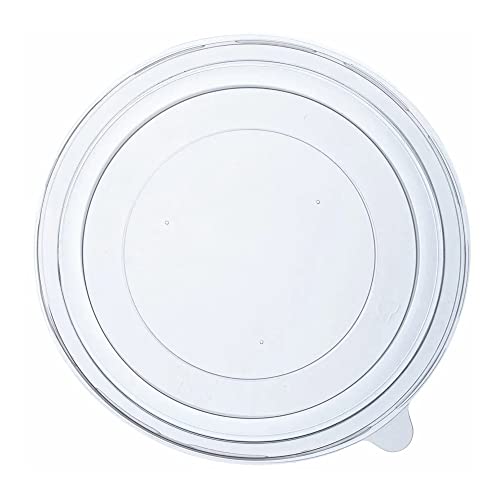 Intertan QFTL185PP Polypropylen Deckel für 1300ml Kraftpapier Runden Foodbox, Transparent, 185mm Durchmesser, 50 Stück