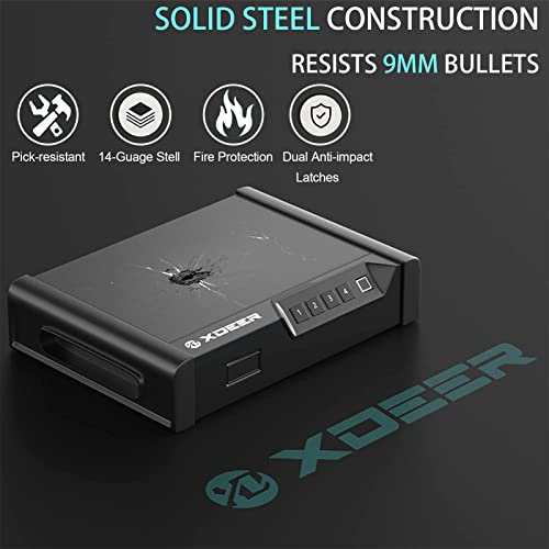 XDeer Biometric Gun Safes for Pistols, California DOJ Certified Quick
