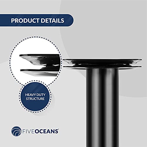Five Oceans Boat Seat Pedestals, 8" Boat Seat Fixed Pedestal with 360 Degree Swivel, EDC Steel