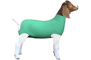 FUZIDDN Spandex Goat Tube for Show Goats - Show Livestock Supplies: Goat Covers & Blankets (Pale Green, Large)