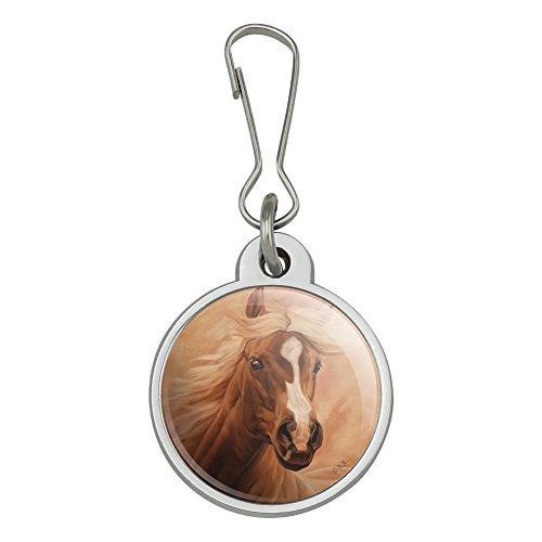 Horse Portrait Peach Jacket Handbag Purse Luggage Backpack Zipper Pull Charm