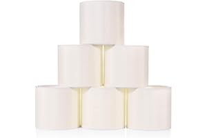 Wellmet Small Lamp Shade,ONLY for Candle Bulbs,Clip-on Drum Lamp Shades,Set of 6, 5.5"x 5.5"x5",Cream White