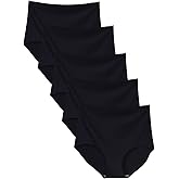 Bolivelan 5 Pack Women's Seamless Hipster Panties Invisible High Waist No Show Ladies Bikini Underwear