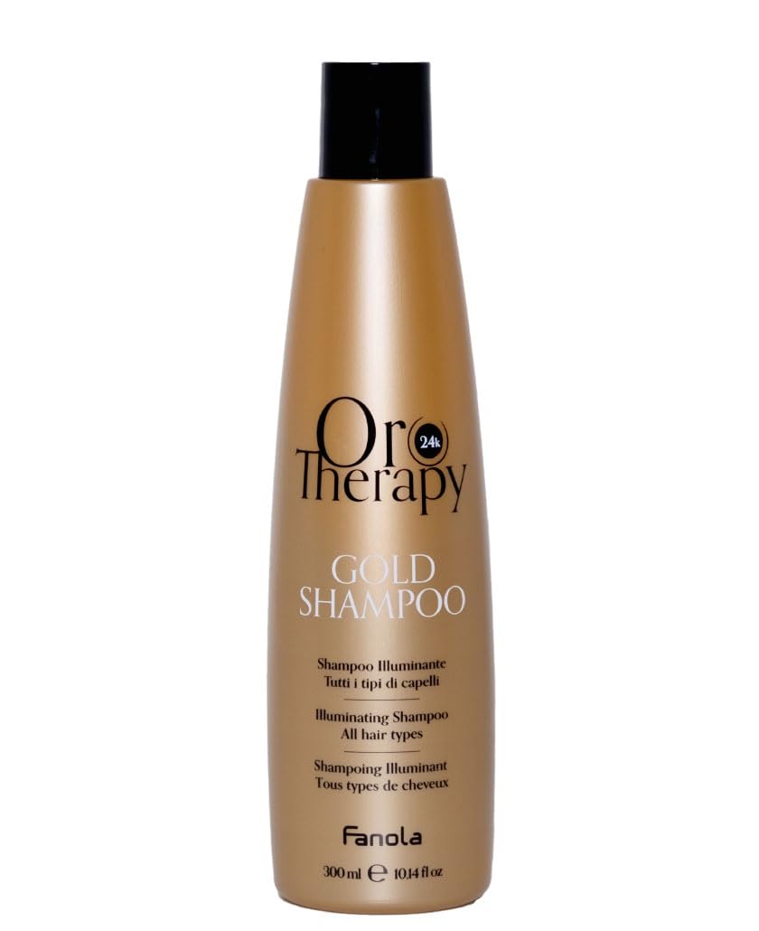 Fanola Orotherapy, Gentle Cleaning Illuminating Shampoo Infused with Microactive Gold for Light, Soft and Shiny Hair, 300ml