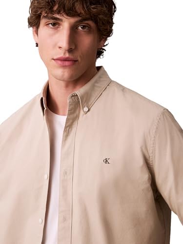 Uomo Camicia Solid Oxford Classic Shirt Camicia Casual, Grigio (Ancient Marble), XS