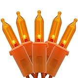 YULETIME Orange LED Christmas Lights with Orange