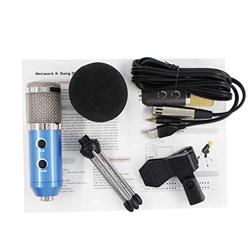 HATCHMATIC BM800 Upgraded BM900 Wired Condenser Microphone for Computer Video Recording: Blue