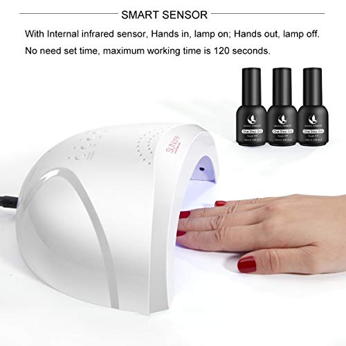 MAGIC ARMOR Nail Dryer 24/48W UV LED Nail Lamp UV Curing Lamp with 3 Timer Setting Auto Sensor for Gel Polish, Bright Painted Surface Easy to Clean (White-48w)