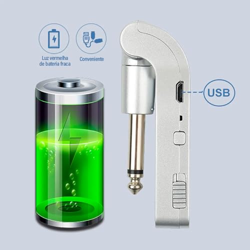 M-VAVE VEDO Sistema Sem Fio Profissional 2.4GHz para Guitarra e Baixo - Transmissão Digital 24bit/48KHz, Baixa Latência (<12ms), Alcance de 30m Bateria Recarregável 7.5h Compatível com Amplificadores