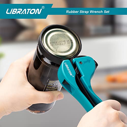 LIBRATON Rubber Belt Wrench, Adjustable Belt Wrench, 2 Pieces Oil Filter Belt Wrench, Multifunction Belt Wrenches
