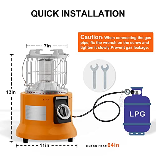 AKUSAKO Camping Propane Heater 2 In 1 Outdoor Portable Gas Heater