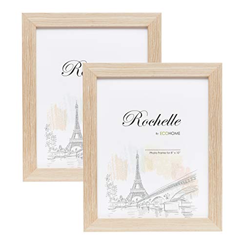 8x10 Picture Frame Natural Oak 2 Pack, Wall Mount or (8x10Natural