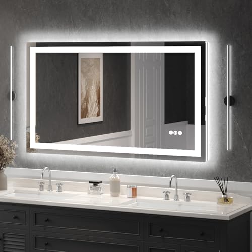 USHOWER LED Bathroom Mirror 55x30 Inch