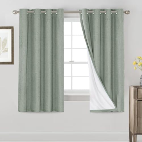 PrinceDeco Blackout Curtains 63 Inch Length Green Bay