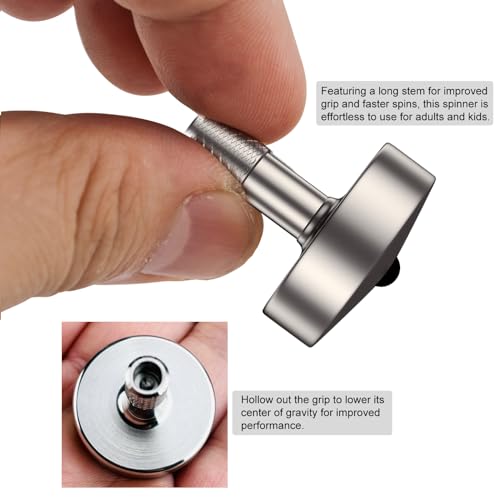 DjuiinoStar Premium Titanium Spinning Top: Lengthened Stem, Easy to Twirl, High Performance (4-7 Minutes), CNC Machined, Great Time Killer, EDC Fidget Toy DST-817
